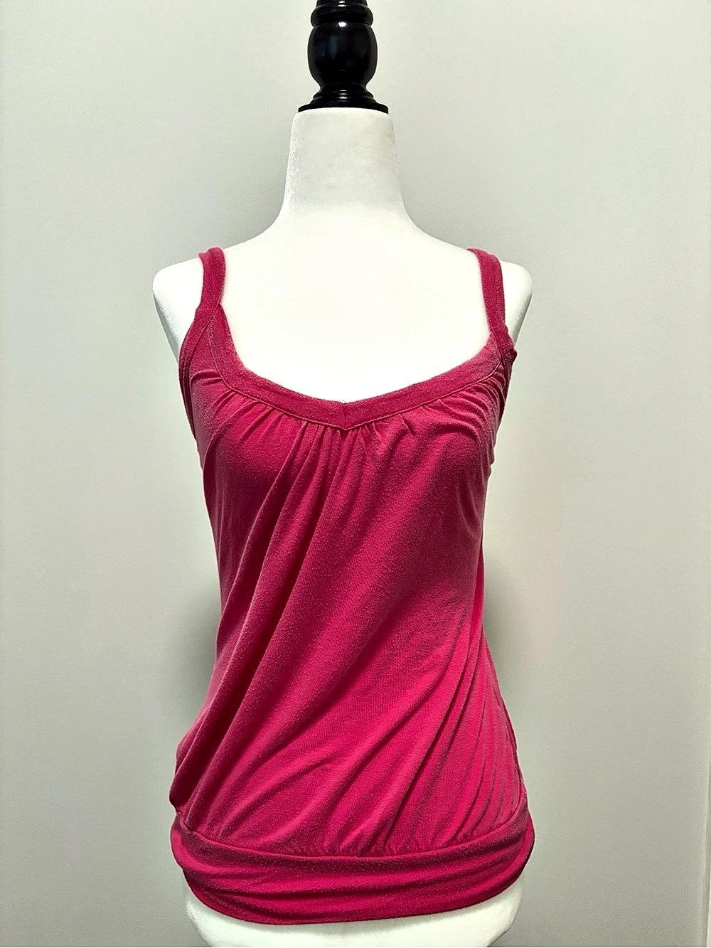 Talula Draped Tank Top in Pink XS pilling on material and twisted waistband